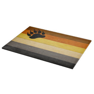 SlipperyJoe's Bear Pride flag wooden floor texture Cutting Board