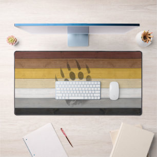 SlipperyJoe's Bear Pride flag wooden floor texture Desk Mat