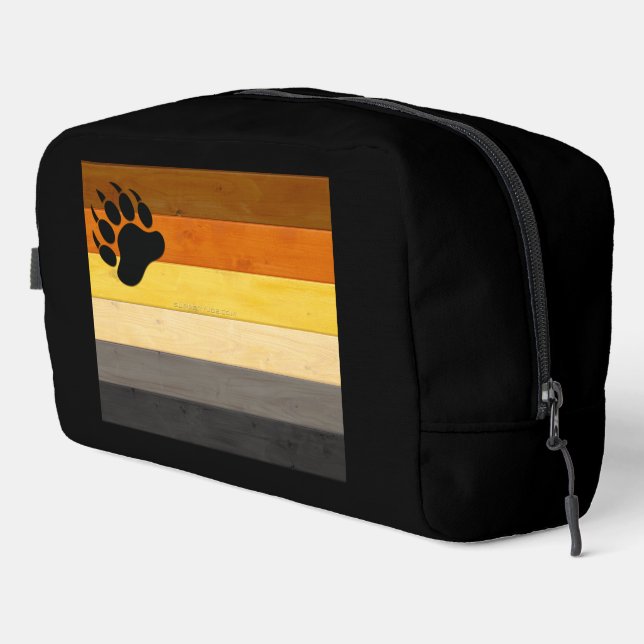 SlipperyJoe's Bear Pride flag wooden floor texture Dopp Kit (Right Corner)