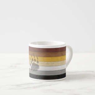 SlipperyJoe's Bear Pride flag wooden floor texture Espresso Cup