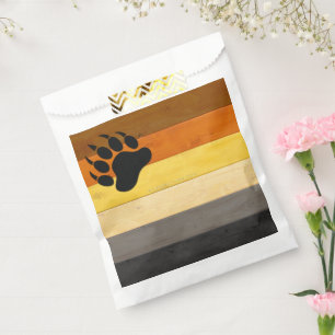 SlipperyJoe's Bear Pride flag wooden floor texture Favour Bags