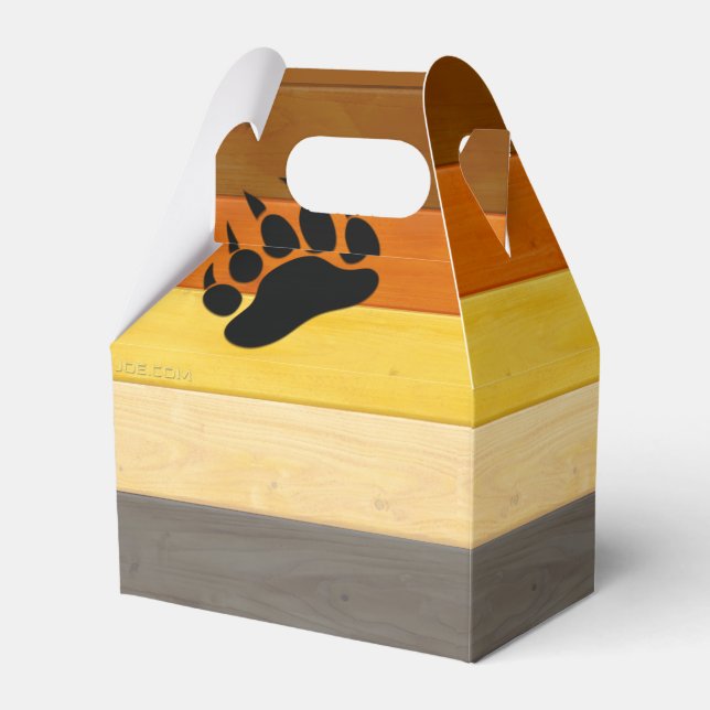 SlipperyJoe's Bear Pride flag wooden floor texture Favour Box (Front Side)