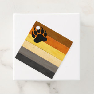 SlipperyJoe's Bear Pride flag wooden floor texture Favour Tags