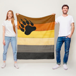 SlipperyJoe's Bear Pride flag wooden floor texture Fleece Blanket