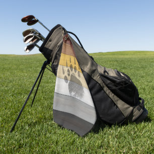 SlipperyJoe's Bear Pride flag wooden floor texture Golf Towel