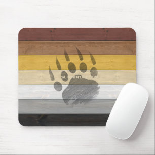 SlipperyJoe's Bear Pride flag wooden floor texture Mouse Mat