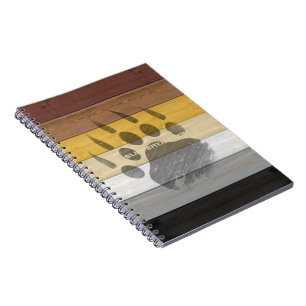 SlipperyJoe's Bear Pride flag wooden floor texture Notebook