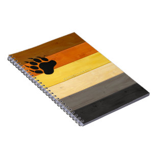 SlipperyJoe's Bear Pride flag wooden floor texture Notebook