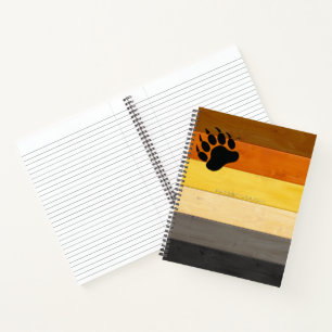 SlipperyJoe's Bear Pride flag wooden floor texture Notebook