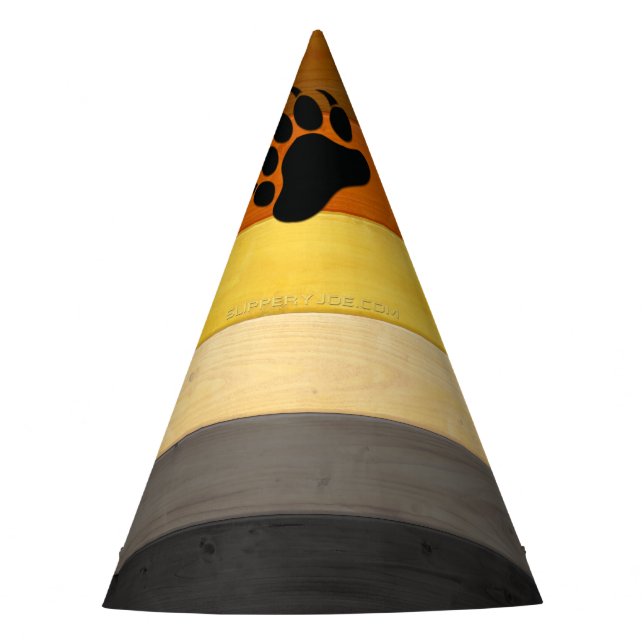 SlipperyJoe's Bear Pride flag wooden floor texture Party Hat (Front)