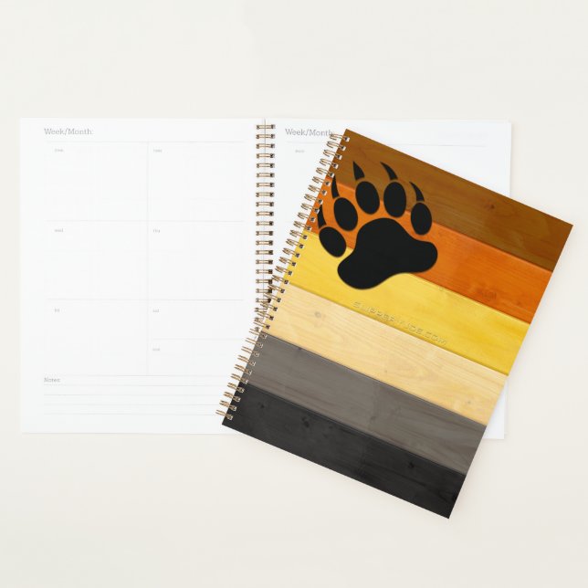SlipperyJoe's Bear Pride flag wooden floor texture Planner (Display)