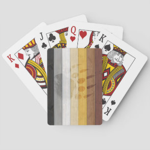 SlipperyJoe's Bear Pride flag wooden floor texture Playing Cards