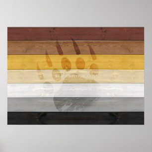 SlipperyJoe's Bear Pride flag wooden floor texture Poster