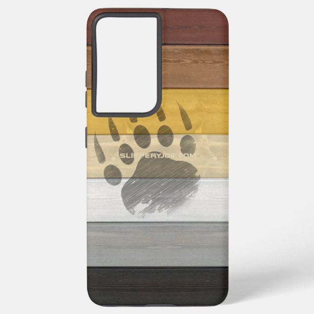 SlipperyJoe's Bear Pride flag wooden floor texture Samsung Galaxy S21 Ultra Case (Back)