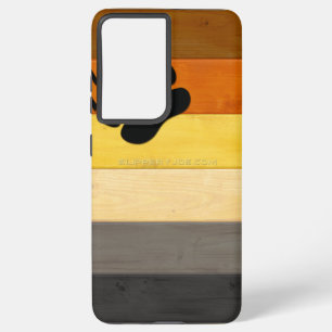SlipperyJoe's Bear Pride flag wooden floor texture Samsung Galaxy Case