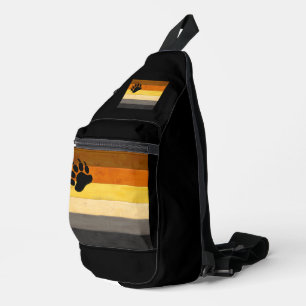 SlipperyJoe's Bear Pride flag wooden floor texture Sling Bag