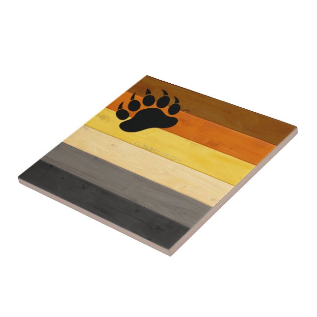 SlipperyJoe's Bear Pride flag wooden floor texture Tile (Side)