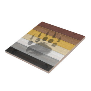 SlipperyJoe's Bear Pride flag wooden floor texture Tile