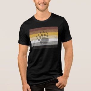 SlipperyJoe's Bear Pride flag wooden floor texture Tri-Blend Shirt