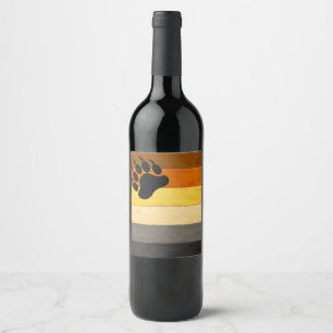 SlipperyJoe's Bear Pride flag wooden floor texture Wine Label