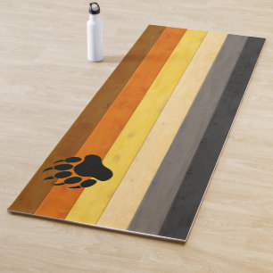 SlipperyJoe's Bear Pride flag wooden floor texture Yoga Mat