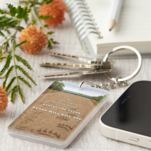 SlipperyJoe's bears will kill you paw prints press Key Ring