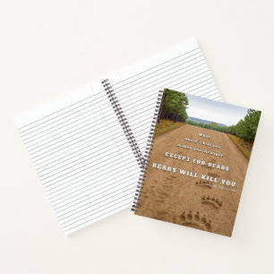 SlipperyJoe's bears will kill you paw prints press Notebook