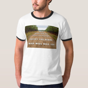 SlipperyJoe's bears will kill you paw prints press T-Shirt