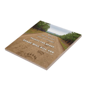 SlipperyJoe's bears will kill you paw prints press Tile