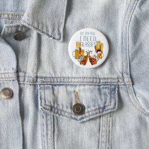 SlipperyJoe's beer glasses pilsner glasses steins  6 Cm Round Badge