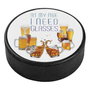 SlipperyJoe's beer glasses pilsner glasses steins  Hockey Puck