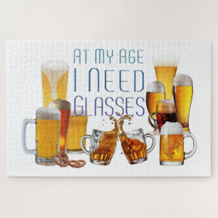 SlipperyJoe's beer glasses pilsner glasses steins Jigsaw Puzzle