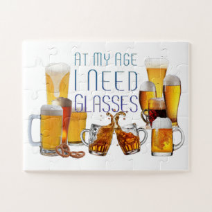 SlipperyJoe's beer glasses pilsner glasses steins  Jigsaw Puzzle