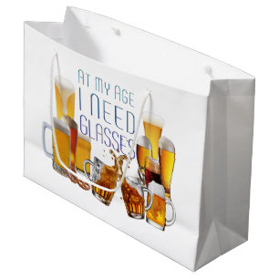 SlipperyJoe's beer glasses pilsner glasses steins Large Gift Bag