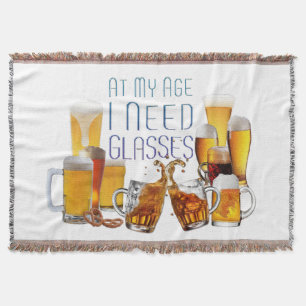 SlipperyJoe's beer glasses pilsner glasses steins Throw Blanket