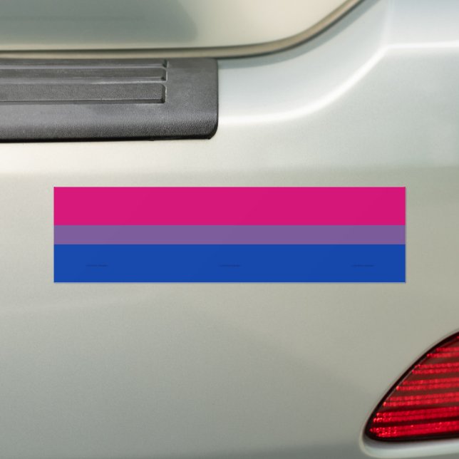 SlipperyJoe's Bisexual Pride Flag colours magenta  Bumper Sticker (On Car)