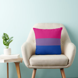 SlipperyJoe's Bisexual Pride Flag colours magenta  Cushion