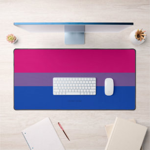 SlipperyJoe's Bisexual Pride Flag colours magenta Desk Mat
