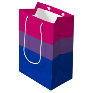 SlipperyJoe's Bisexual Pride Flag colours magenta  Medium Gift Bag