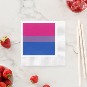SlipperyJoe's Bisexual Pride Flag colours magenta Napkin