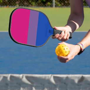 SlipperyJoe's Bisexual Pride Flag colours magenta Pickleball Paddle