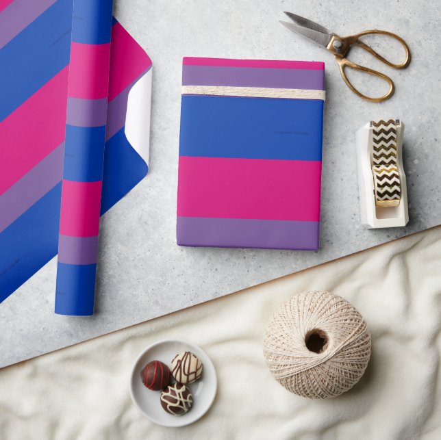 SlipperyJoe's Bisexual Pride Flag colours magenta  Wrapping Paper (Crafts)