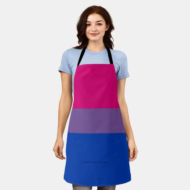 SlipperyJoe's Bisexual Pride Flag lavender-pink bl Apron (Worn)