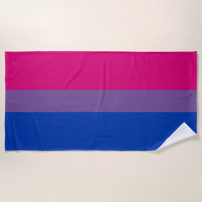 SlipperyJoe's Bisexual Pride Flag lavender-pink bl Beach Towel (Front)
