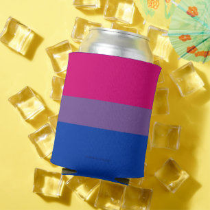 SlipperyJoe's Bisexual Pride Flag lavender-pink bl Can Cooler