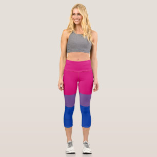 SlipperyJoe's Bisexual Pride Flag lavender-pink bl Capri Leggings