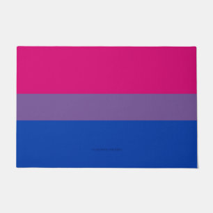 SlipperyJoe's Bisexual Pride Flag lavender-pink bl Doormat