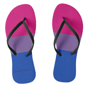 SlipperyJoe's Bisexual Pride Flag lavender-pink bl Flip Flops