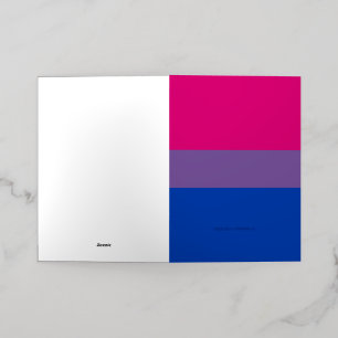 SlipperyJoe's Bisexual Pride Flag lavender-pink bl Foil Greeting Card