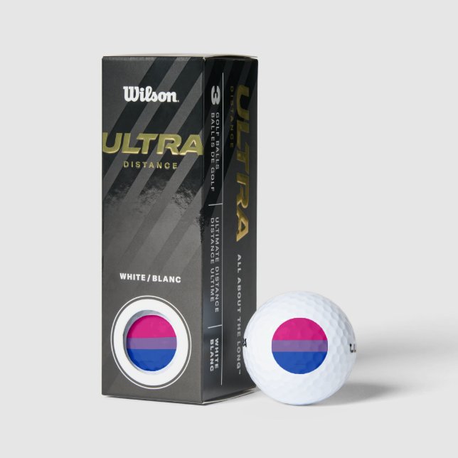 SlipperyJoe's Bisexual Pride Flag lavender-pink bl Golf Balls (Packaging)